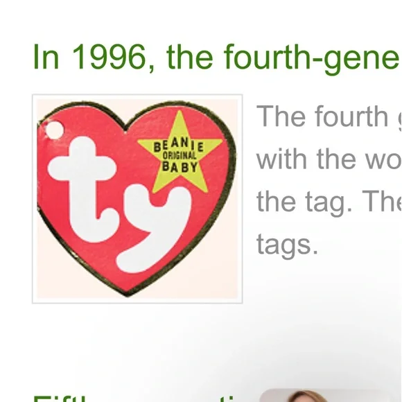 TY CUBBIE NWT Retired 1993 Original-9 Beanie Babies, 4th Generation, PVC Pellets - Picture 8 of 11